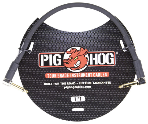 Pig Hog Cables - 1' Patch Cable w/ right angle ends