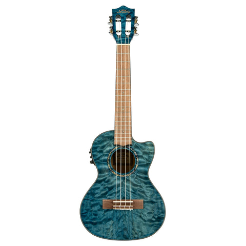 Lanikai QM-BLCET Quilted Maple Blue Cutaway Electric Tenor