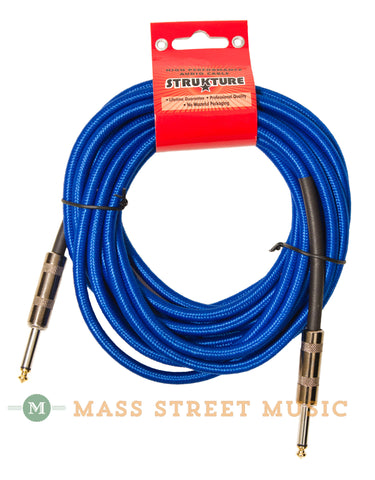 Strukture SC186BL 18.6 foot Instrument Cable, Woven Blue - front