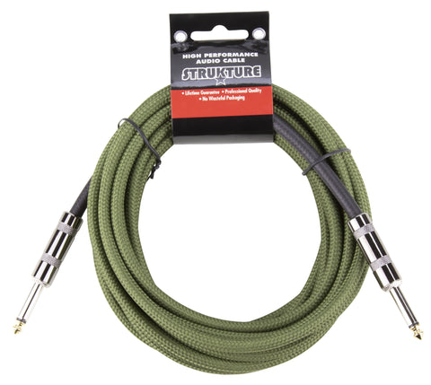 Strukture Cables - 18.6' Instrument Cable - Woven Green