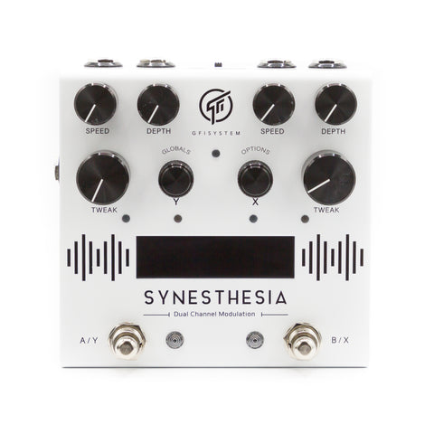 Synesthesia-white-frontGFI System - Synesthesia Dual Channel Modulation Pedal - Limited White