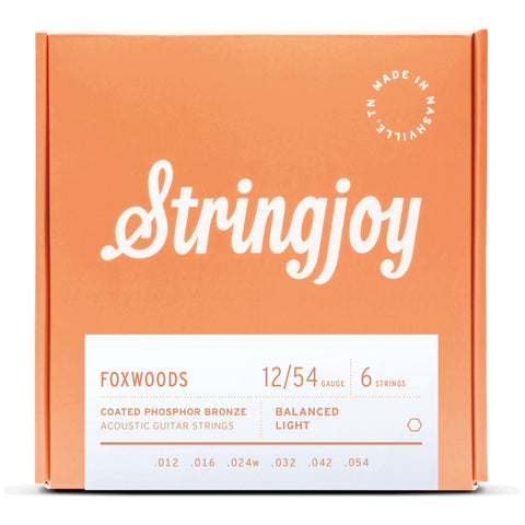 Stringjoy Strings - Foxwoods | Light Gauge (12-54) Coated Phosphor Bronze Acoustic Guitar Strings
