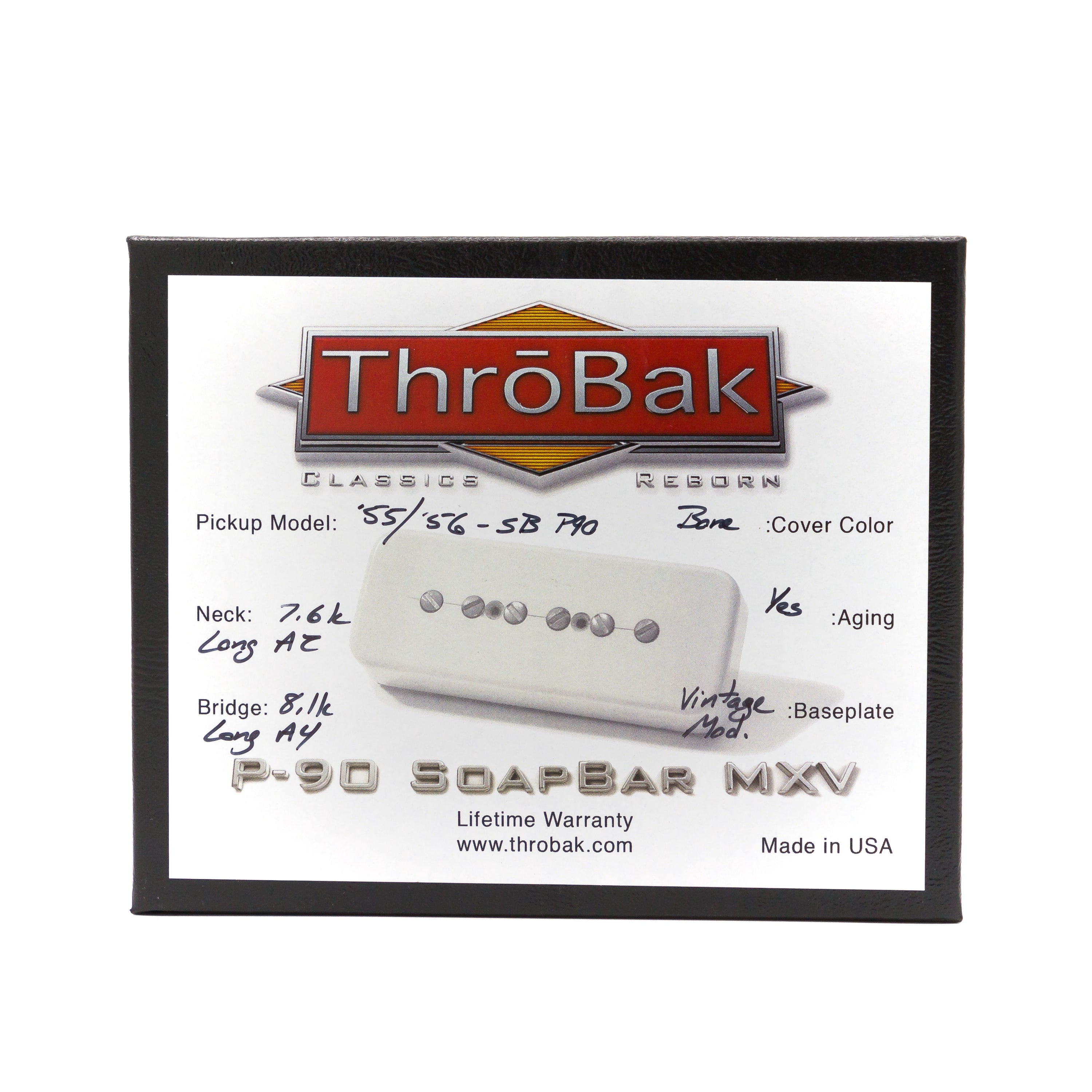 ThroBak Pickups - ’55/’56-SB P90 MXV Set - Aged