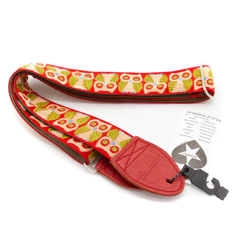 Souldier Guitar Straps - 2" Owls - Red/Cream