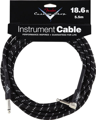 Fender 18.6' Right Angle Black Tweed Instrument Cable