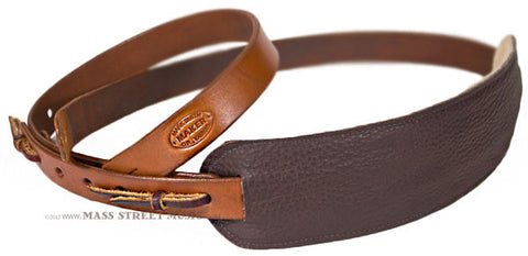 Leather Aces vintage style guitar strap leather